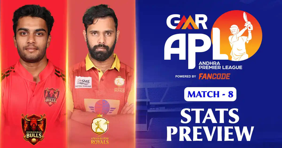 GMR APL 2025: Bhimavaram Bulls vs Capital Amaravathi Royals, Match 8: Stats Preview